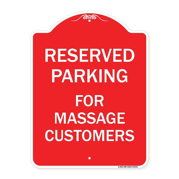 Signmission Designer Series Sign-For Massage Customers, Red & White Aluminum Sign, 18" x 24", RW-1824-23946 A-DES-RW-1824-23946 - main
